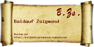 Baldauf Zsigmond névjegykártya